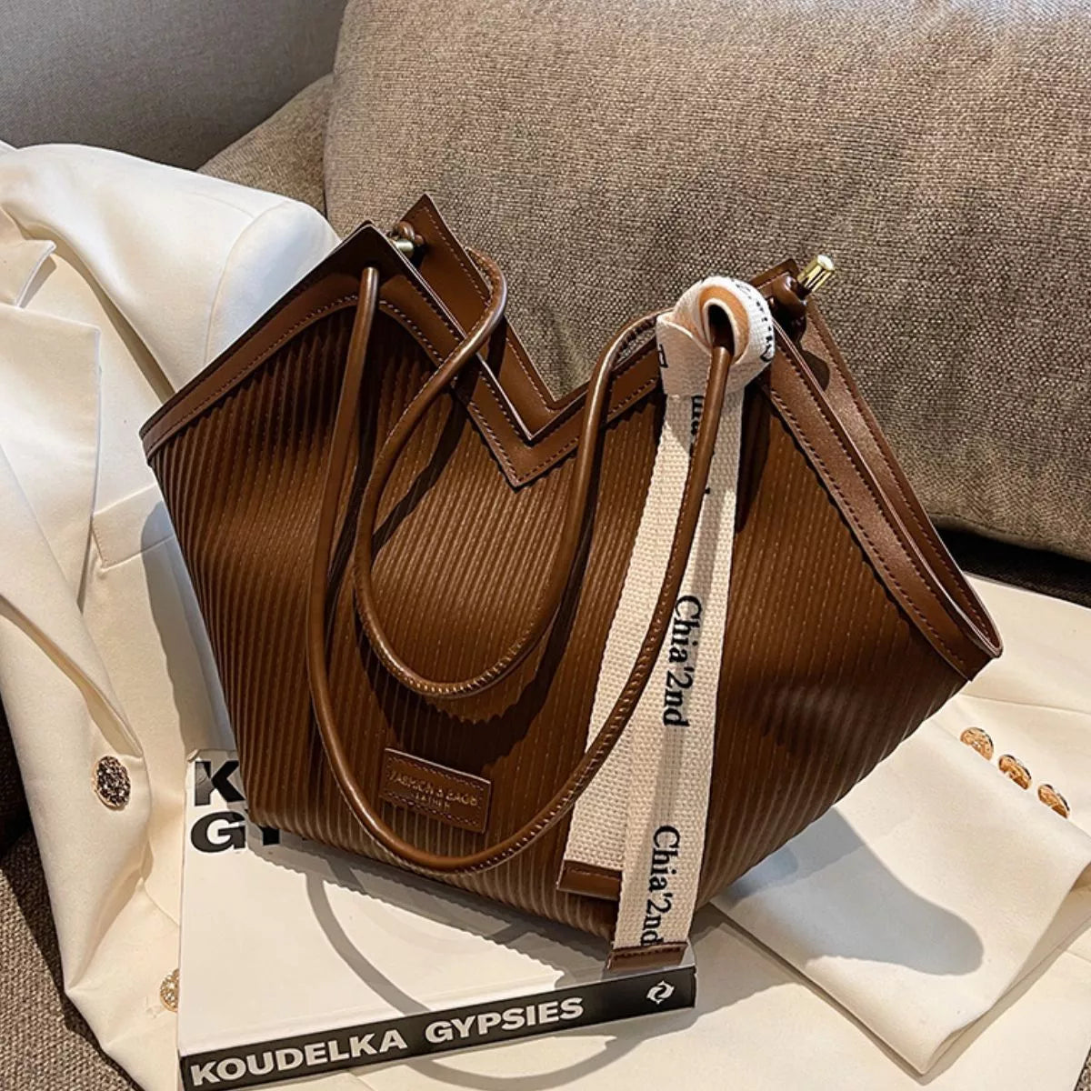 Leather Textured Shoulder Bag