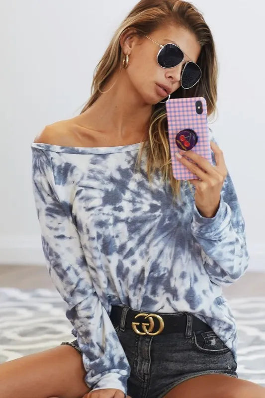 BiBi Tie Dye Print Terry T-Shirt