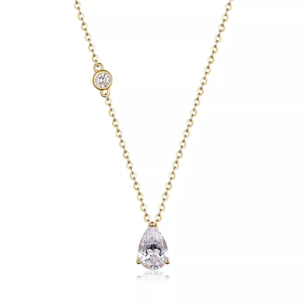 1.25 Carat Moissanite 925 Sterling Silver Teardrop Necklace