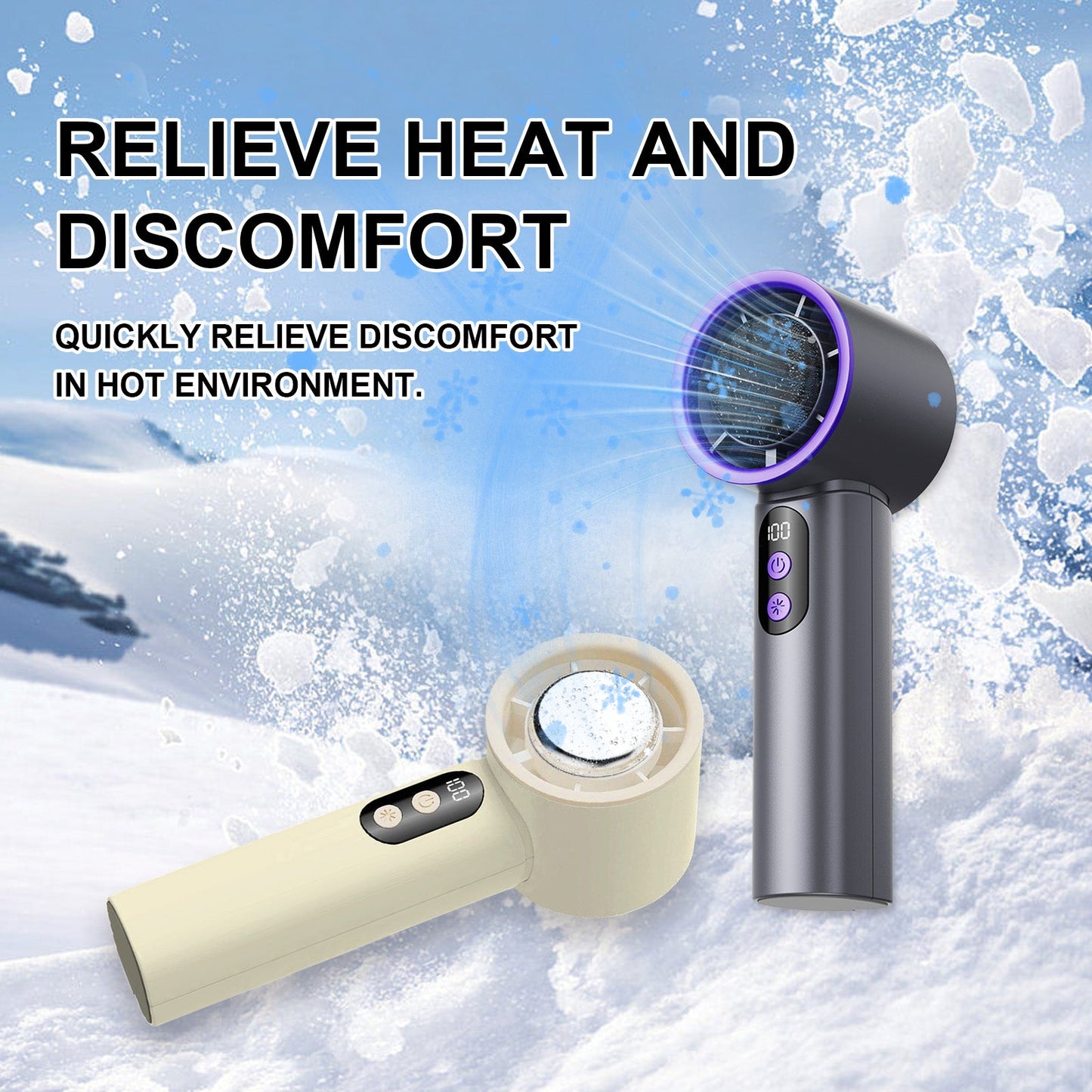 Ice Pack Handheld Fan Roland Gray 1pc