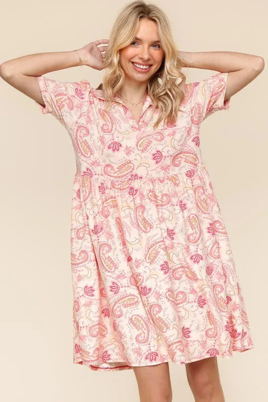Haptics  Fit and Flare Paisley Print Knit Dress
