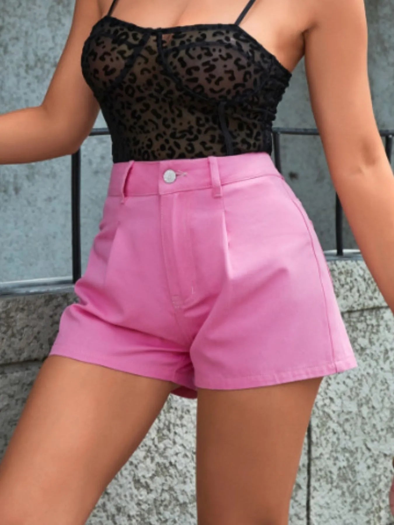 High-Waisted Denim Shorts