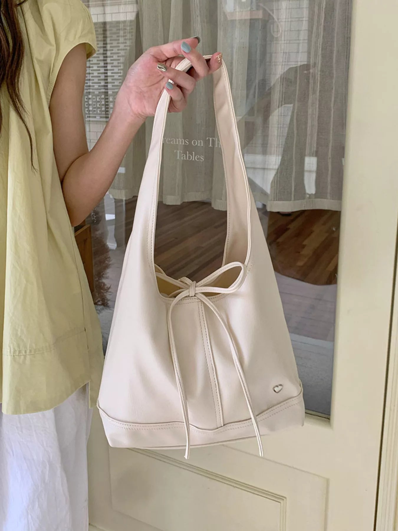 Leather Tied Shoulder Bag