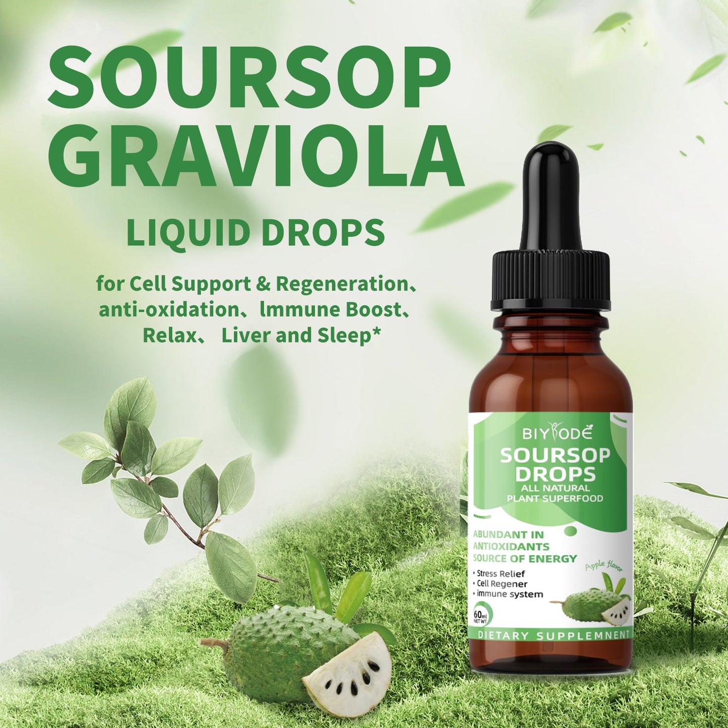 Soursop Graviola Drops In-Stock Ready To Ship BIYODE Wholesale & Customizable