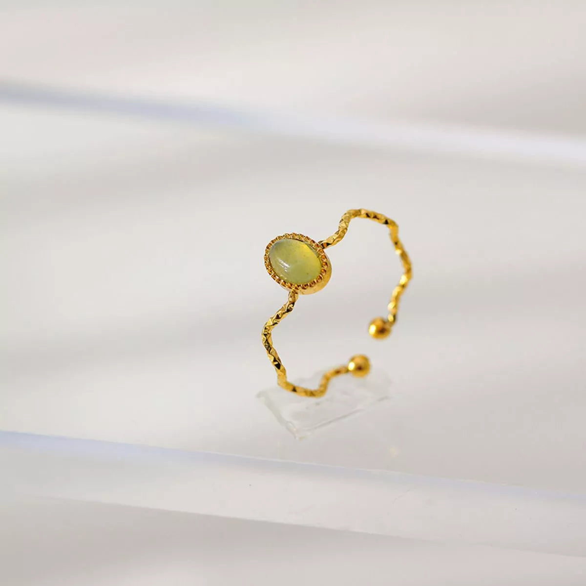 18K Gold-Plated Wave Open Ring