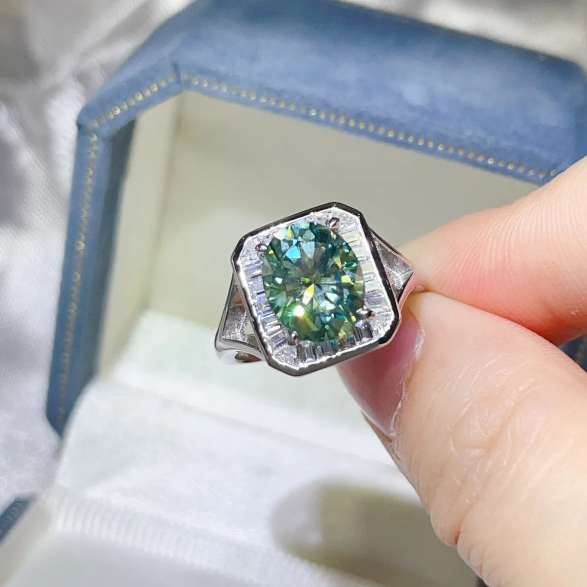 3 Carat Moissanite Engagement Square Ring