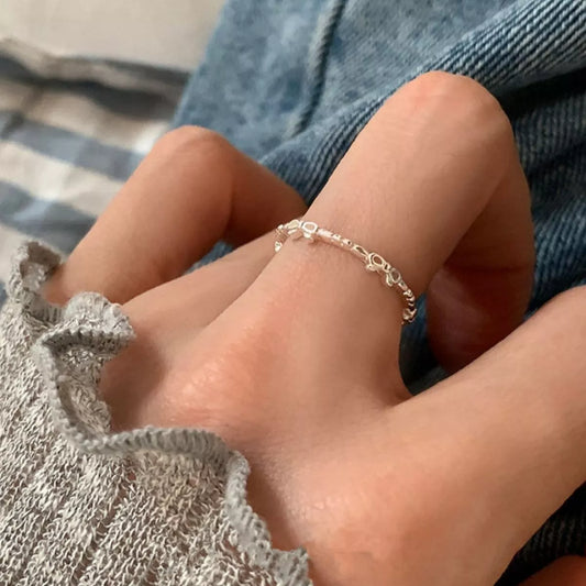 925 Sterling Silver Bow Open Ring