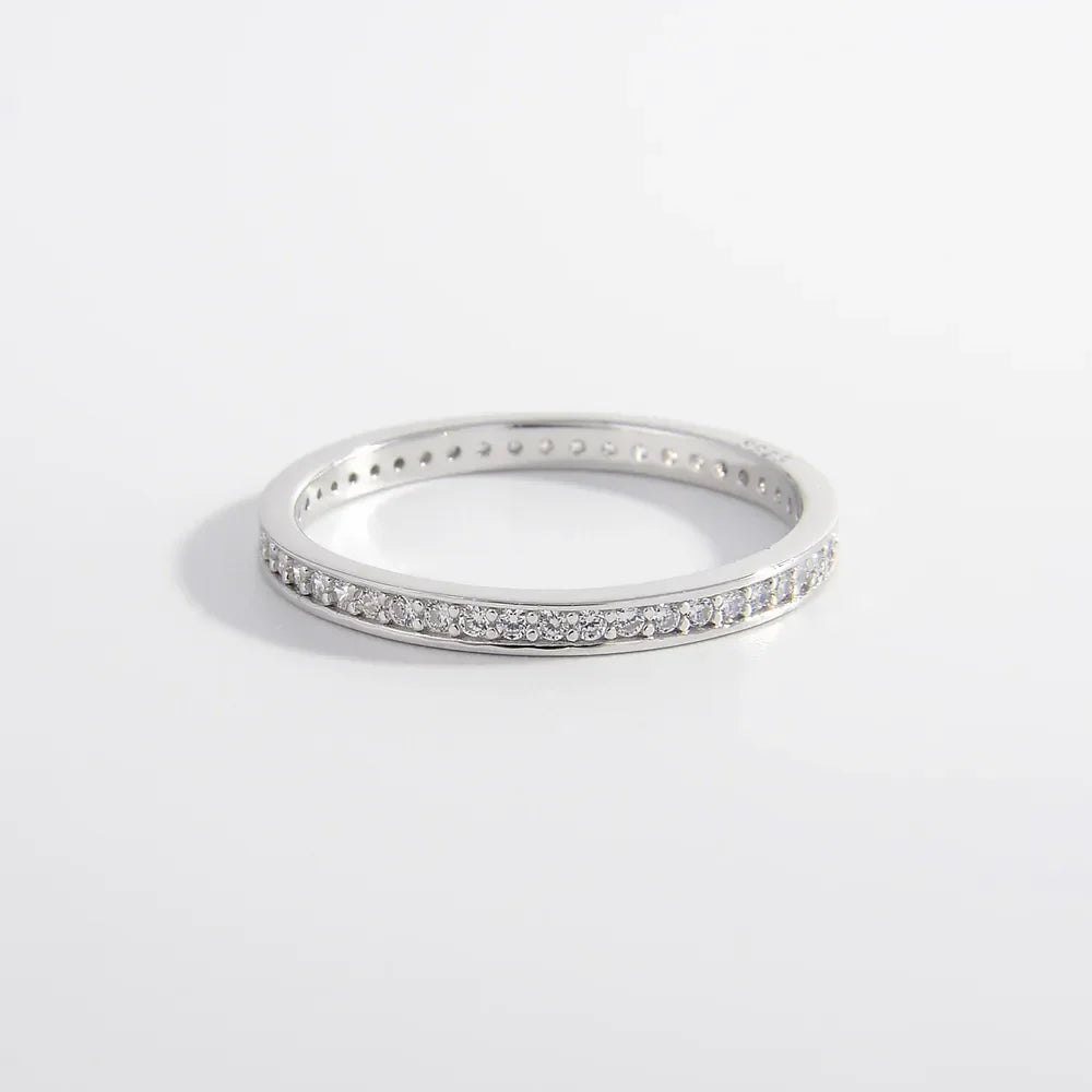 925 Sterling Silver Inlaid Zircon Ring