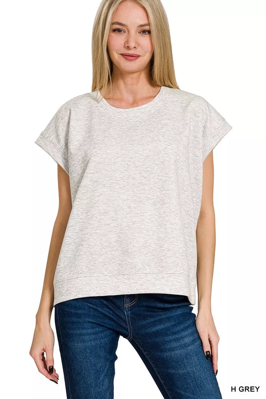 Zenana Scuba Short Sleeve Sweatshirts