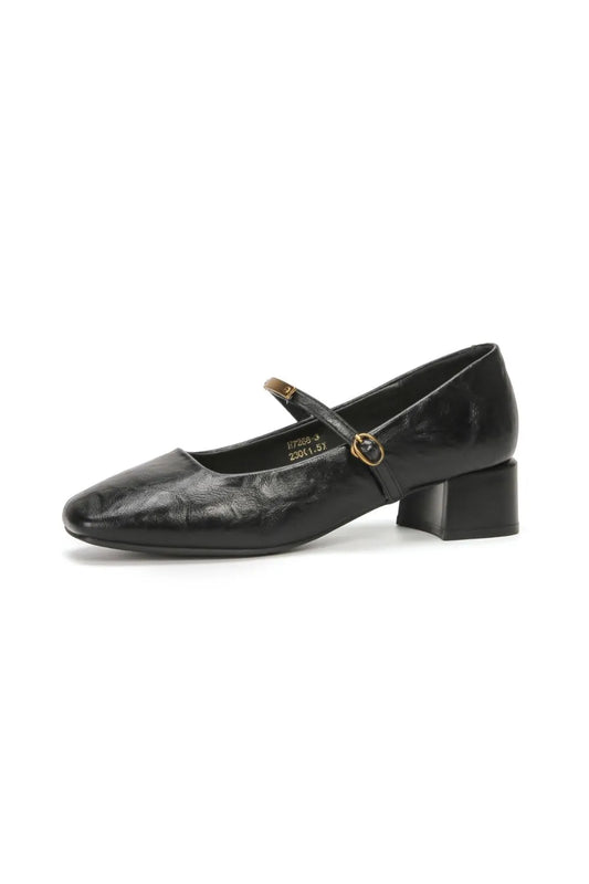 Square Toe Block Heel Pumps