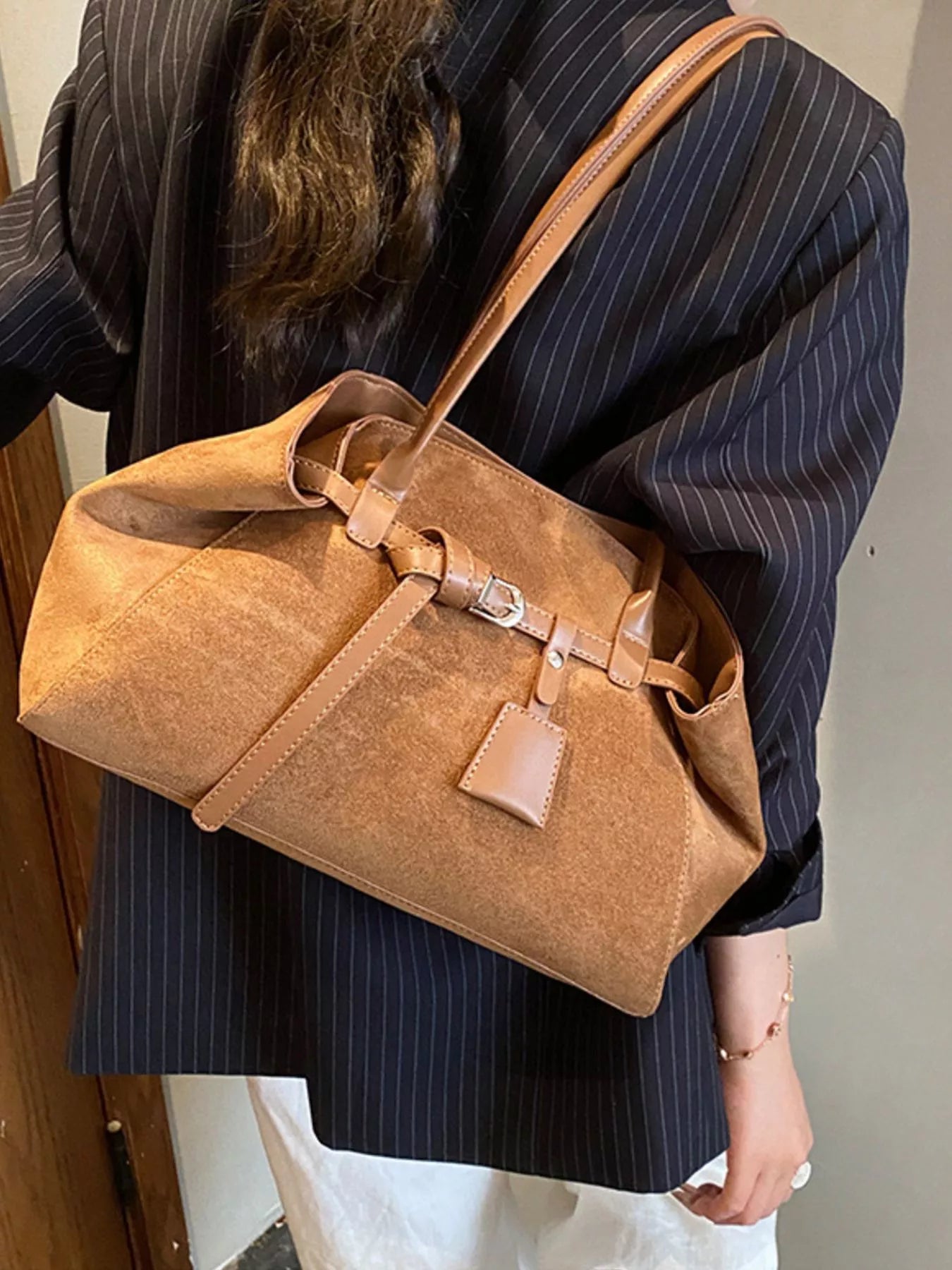 Lightweight Suede Shoulder Bag