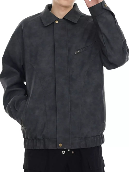 Men's Plus Size Vintage Style Zip Up Jacket