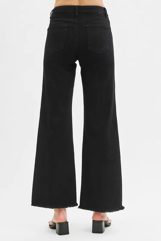 RISEN Full Size Tummy Control High Rise Wide Jeans Plus Size