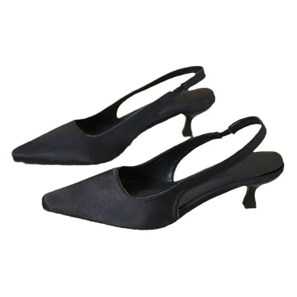 Point Toe Kitten Heel Slingback Pumps
