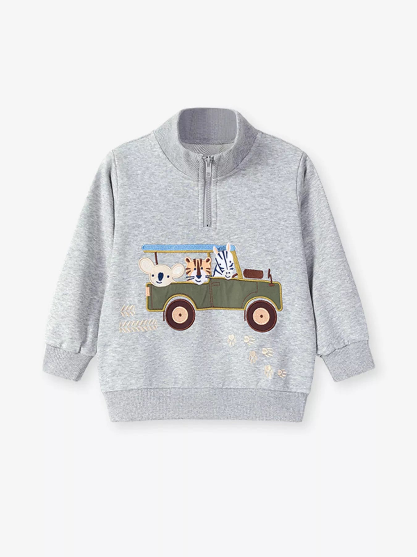 Children's Embroidered Zip Front Sweatshirt