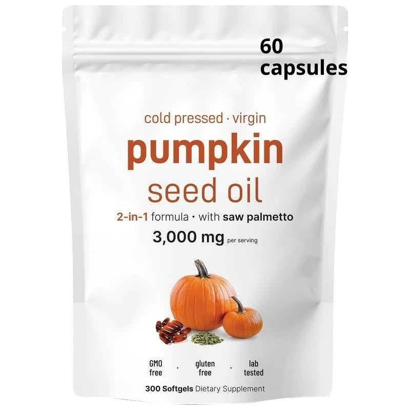 Cold Pressed Virgin Pumpkin Seed Oil with Saw Palmetto 2-in-1 Formula, 3000mg per Serving, 300 Softgels Dietary Supplement