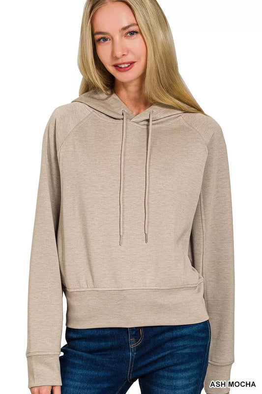 Zenana Drawstring Scuba Hoodie