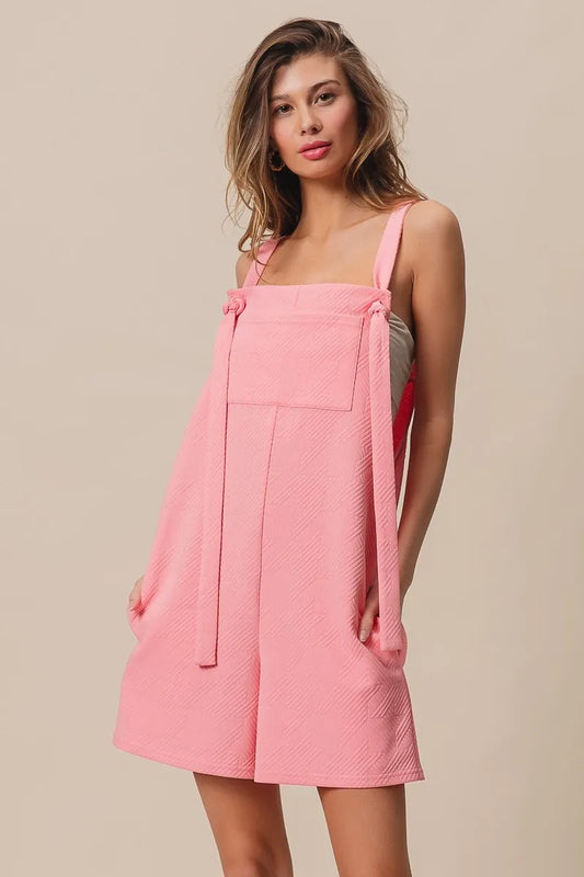 BiBi Texured Jacquard Romper with Side Pockets