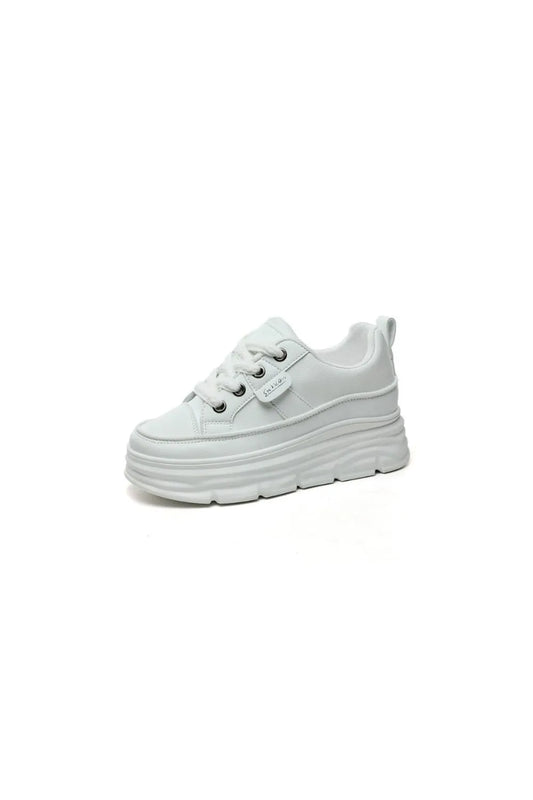 Lace Up Round Toe Platform Sneakers