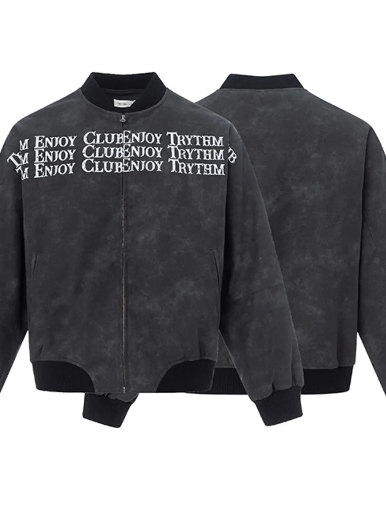 Men's Zip Up Letter Graphic Bomber Jacket