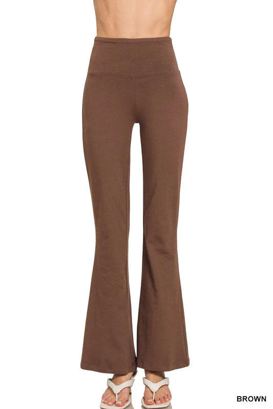 Zenana Wide Waistband Yoga Flare Pants