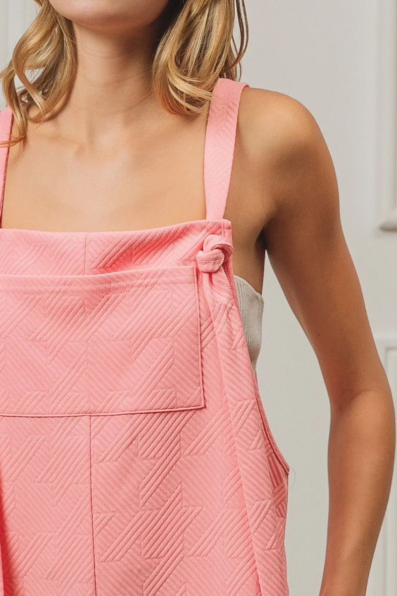 BiBi Texured Jacquard Romper with Side Pockets