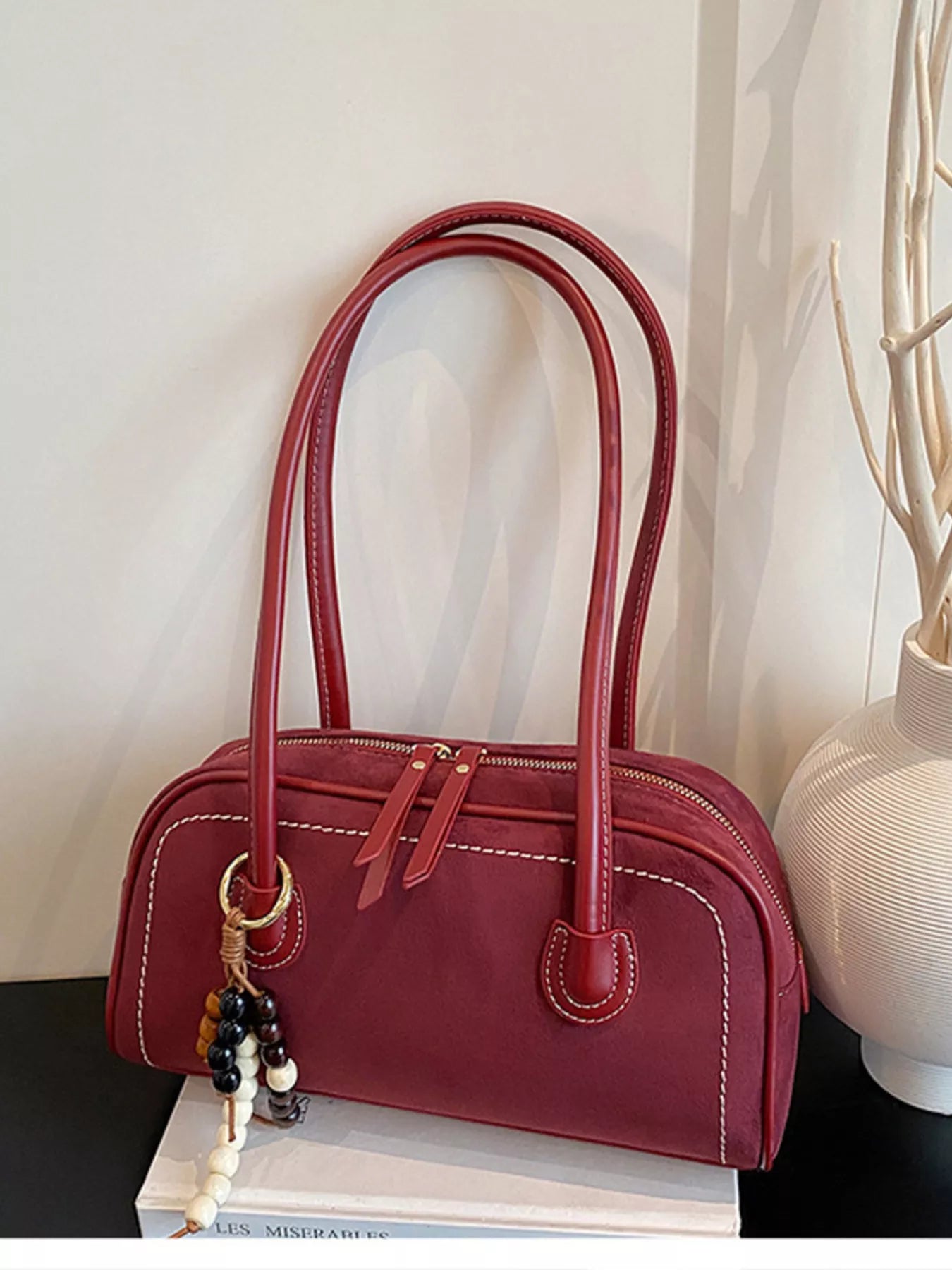 Zipper Closure Shoulder Bag