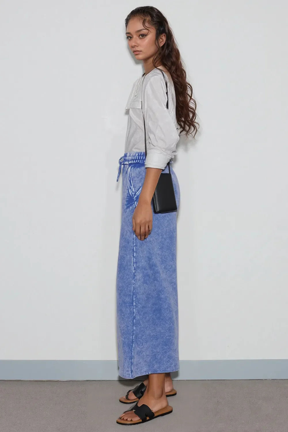 Zenana Washed French Terry Palazzo with Pockets