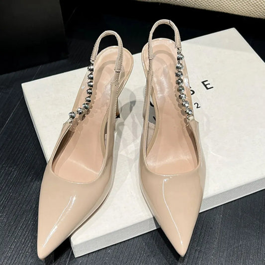 Point Toe Stiletto Slingback Pumps