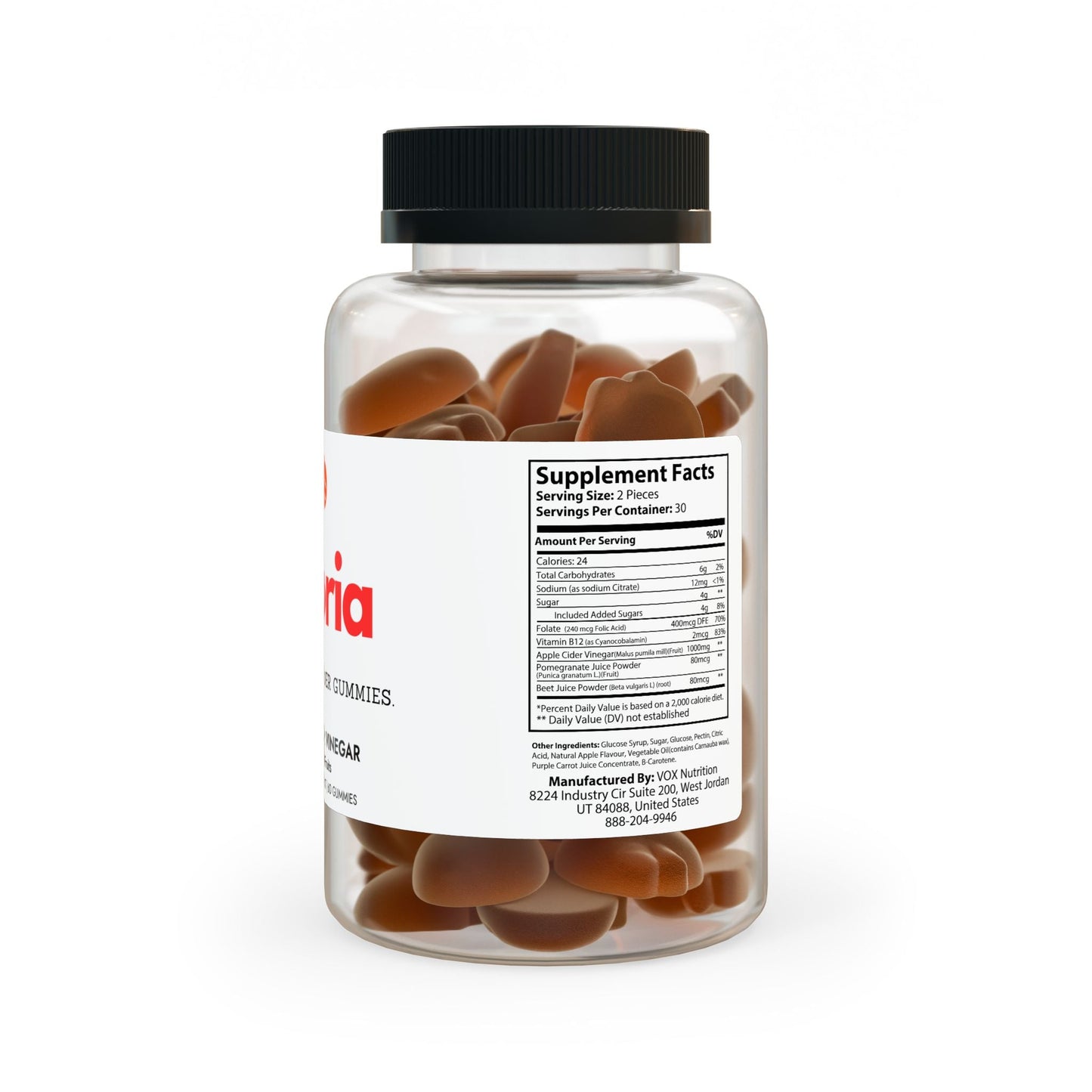 Cidoria Apple Cider Vinegar Gummies (60 Gummies)