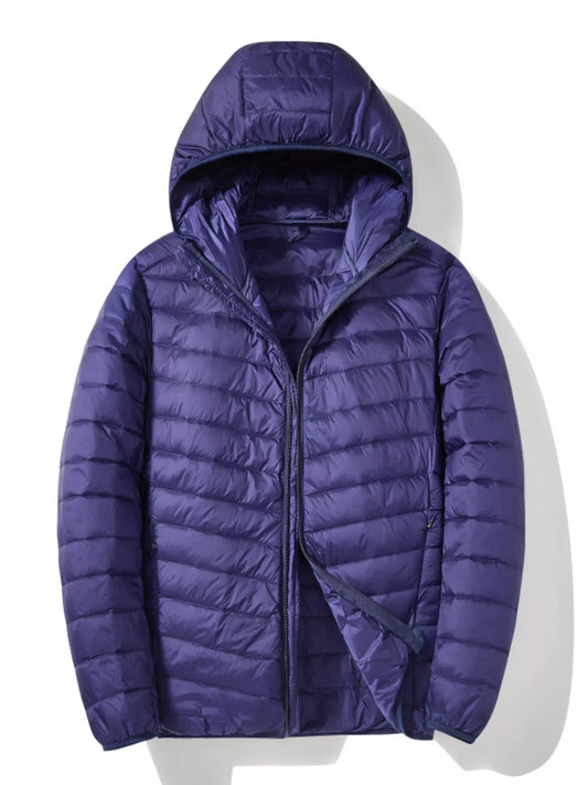 Men's Plus Size Lightweight Zip Up Puffer Jacket