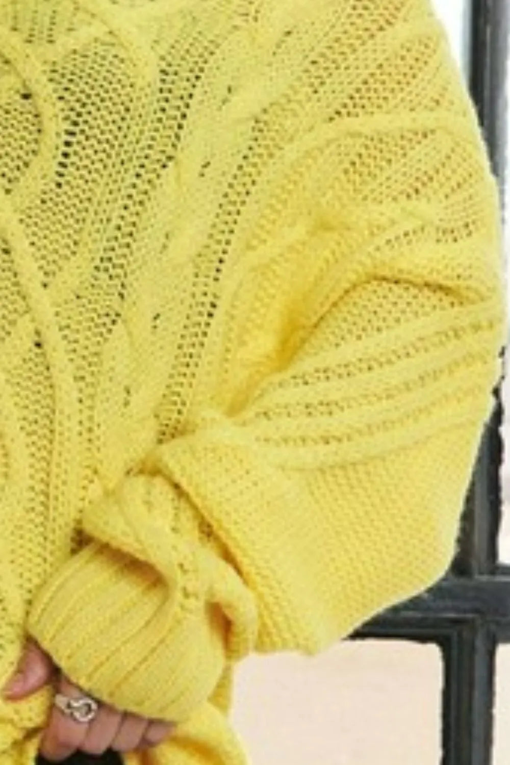 ADORA  Cable Knit Off Shoulder Sweater