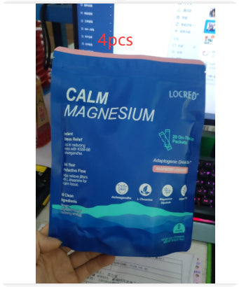 Magnesium Glycinate Calm Stable Drink Mix, Raspberry Lemon Flavor, Stress Sleep Support Powder Packets, 20 On-The-Go Packets