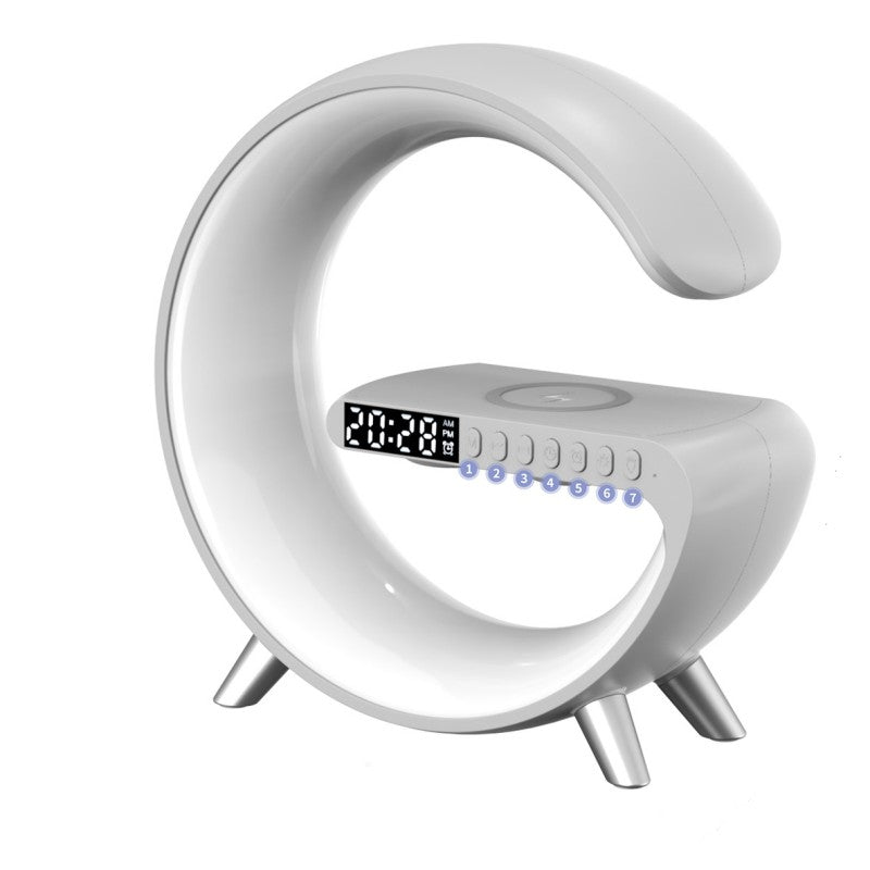 Smart G Shaped LED Lamp Bluetooth Speaker Wireless Charger Atmosphere Lamp App Control For Bedroom Home Decor