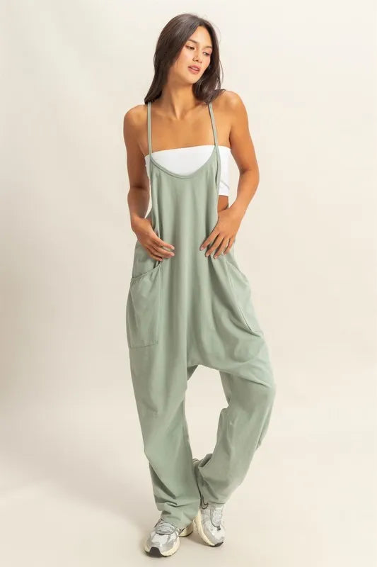 HYFVE Relaxed Fit Mineral Washed Overalls with Pockets