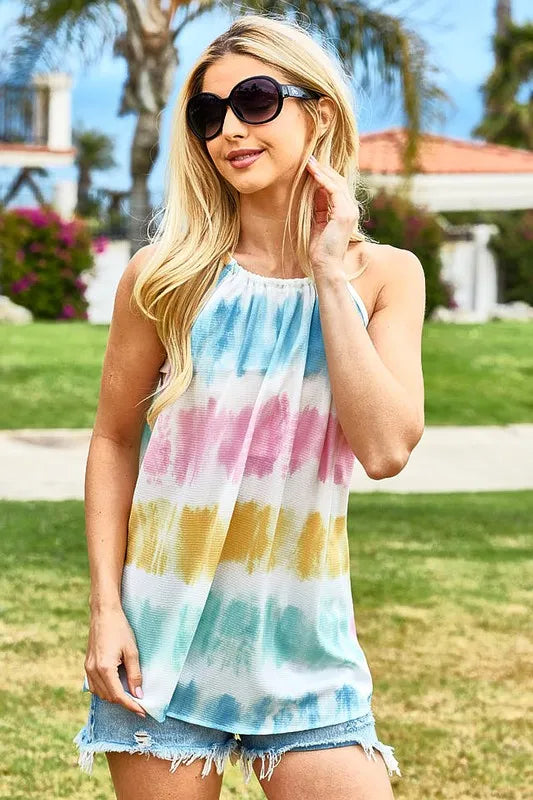 BiBi Tie-Dye Halter Neck Top