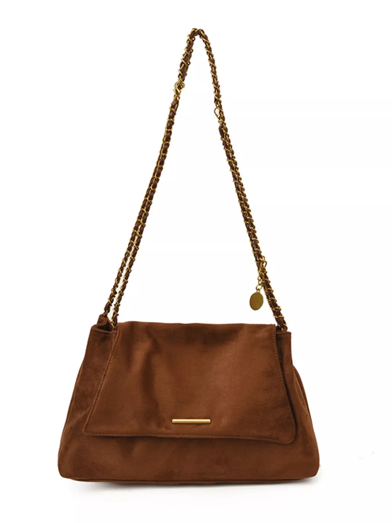 Suede Flap Chain Shoulder Bag