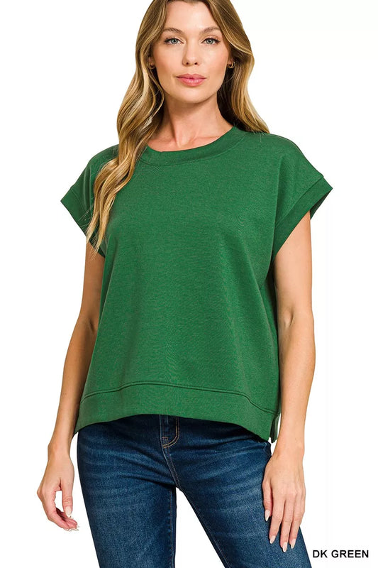Zenana Scuba Short Sleeve Sweatshirts