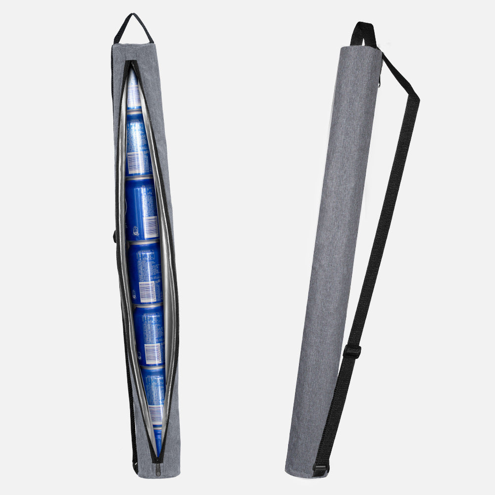 Golf Beer Cooler Bag Cylinder Crossbody Insulated Drink Carrier Long Tube Outdoor Portable Beverage Cooler Bag