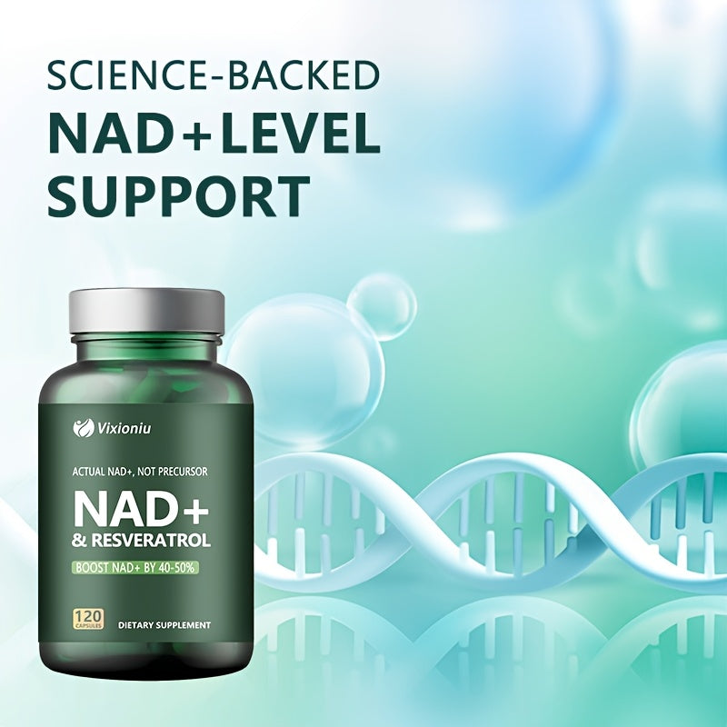 NAD Supplement With Resveratrol Anti-Aging Cellular Energy & Repair- 120 Capsules