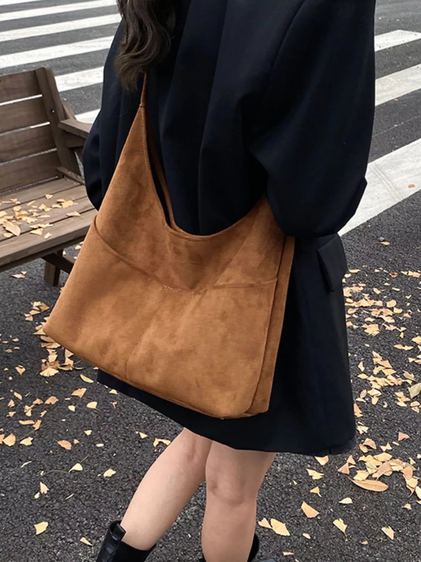 Minimalist Suede Shoulder Bag