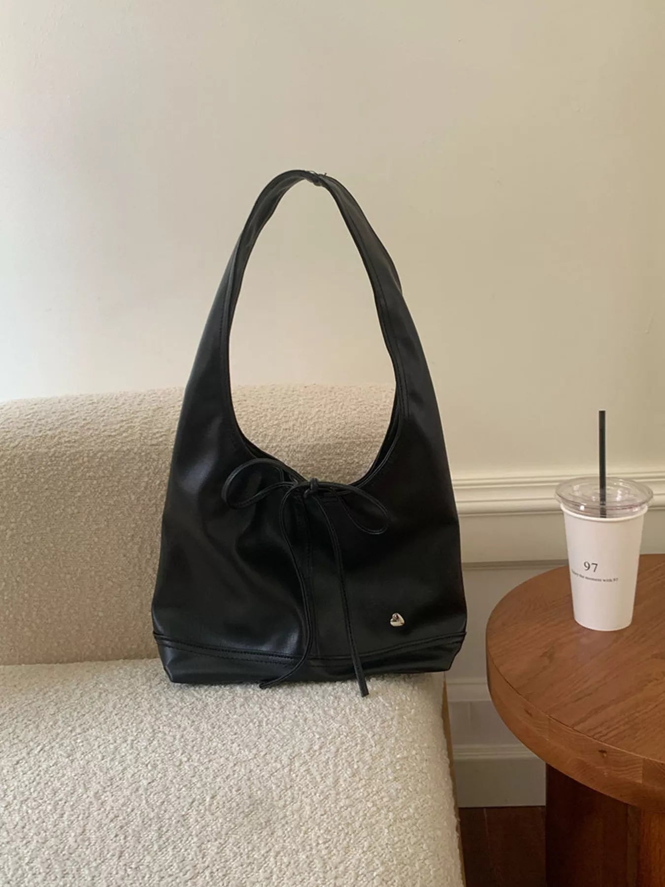 Leather Tied Shoulder Bag