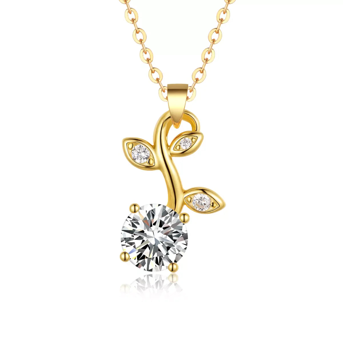 1.2 Carat Moissanite 925 Sterling Silver Pendant Necklace