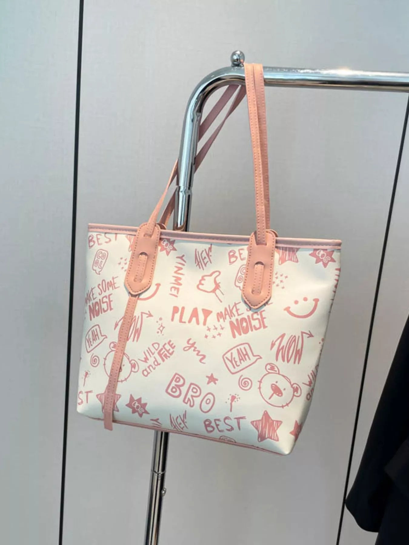 Graffiti Print Casual Tote Bag