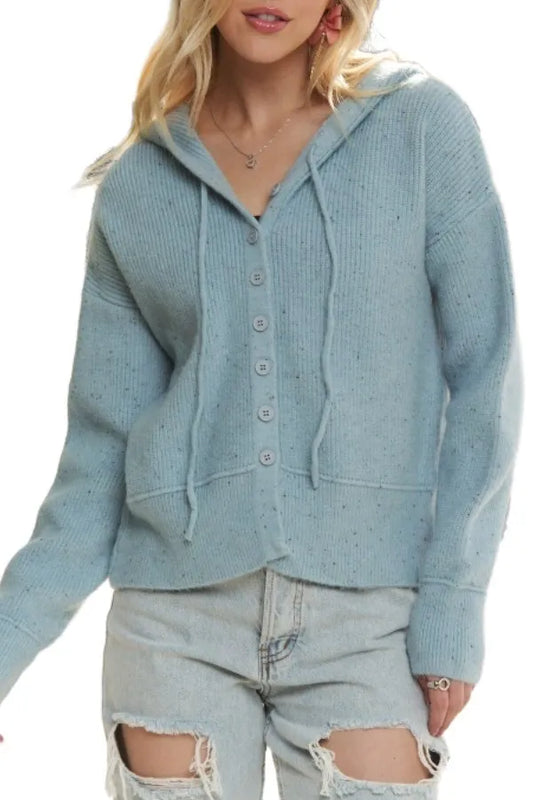 ADORA Hoodie Relaxed Fit  Ribbed Cuffs Sweater Cardigan