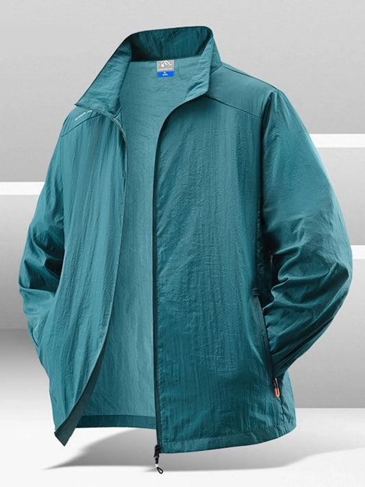 Men's Plus Size Zip Up Long Sleeve Jacket