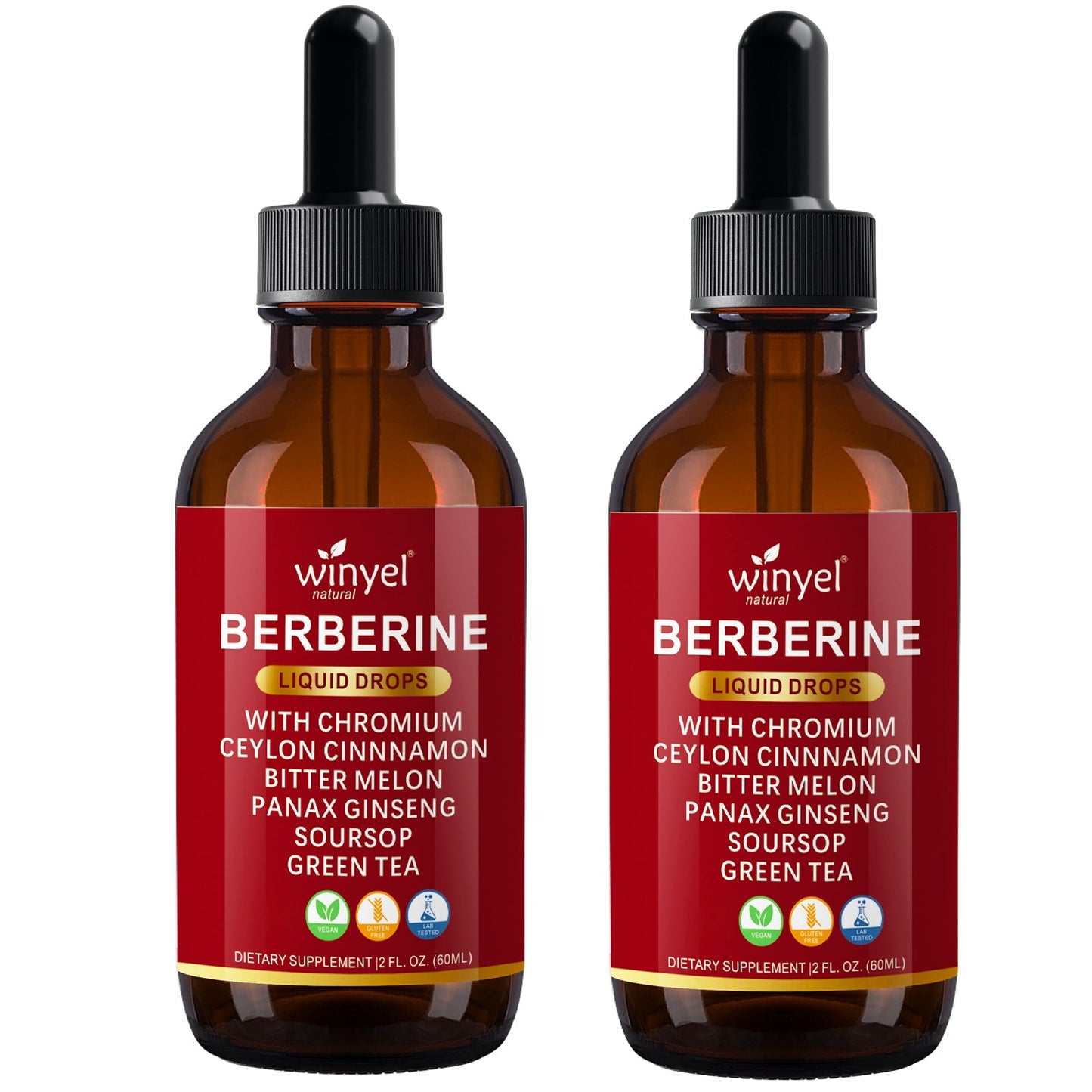 Organic Ceylon Cinnamon Berberine Liquid Drops Supplement With Bitter Melon Extract, Glucomannan, Gymnema, Chromium, Turmeric, Organic Panax Ginseng