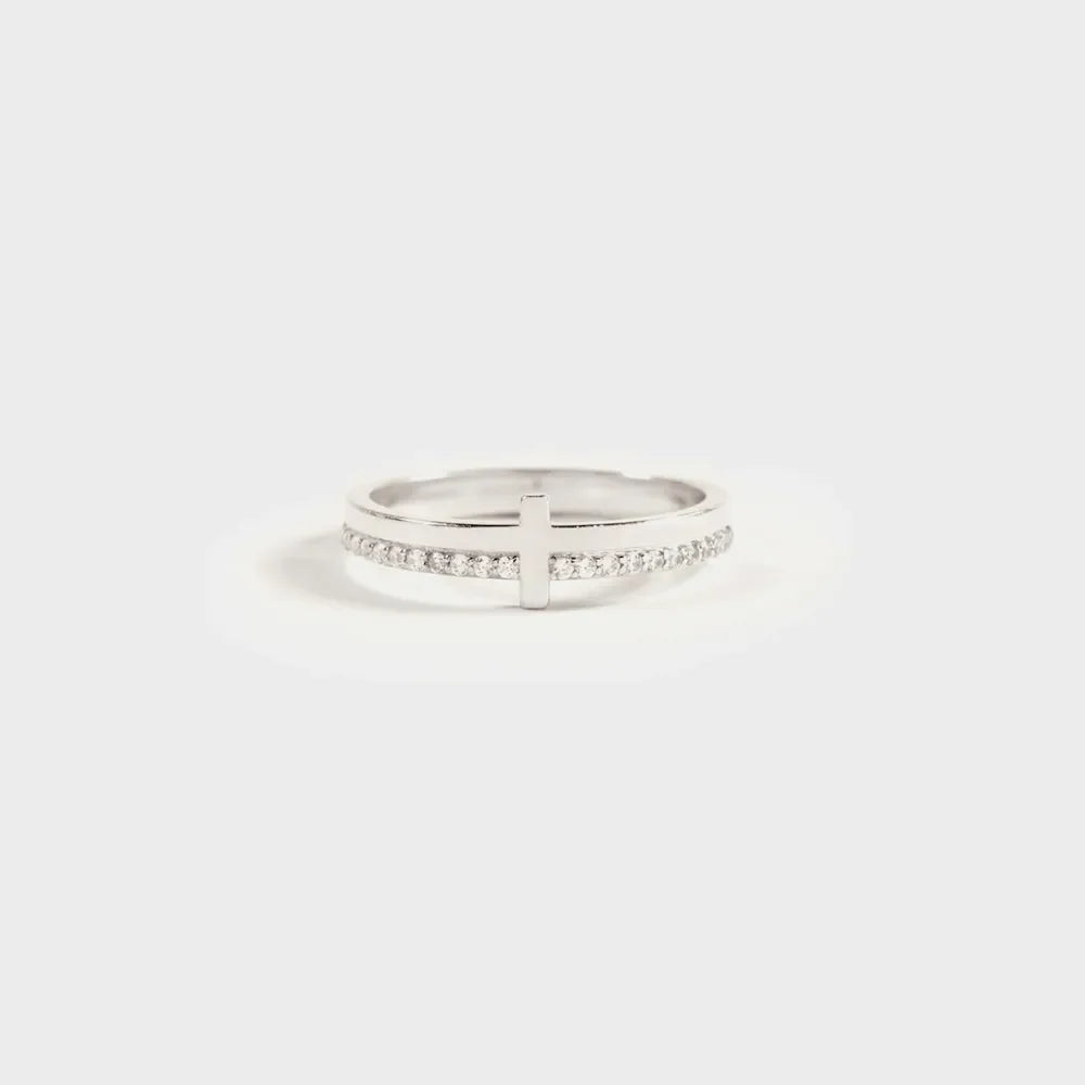 Zircon 925 Sterling Silver Cross Ring