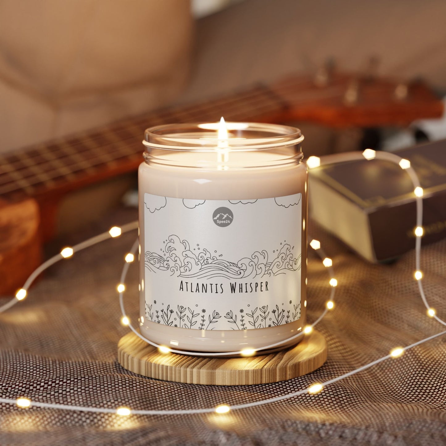 Atlantis Whisper Scented Soy Candle, Relaxing Home Decor, Gift for Her, Aromatherapy Candle, Eco-Friendly Candle -- 9oz