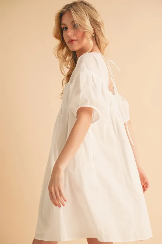 Aemi + Co Square Neck Babydoll Dress with Pockets